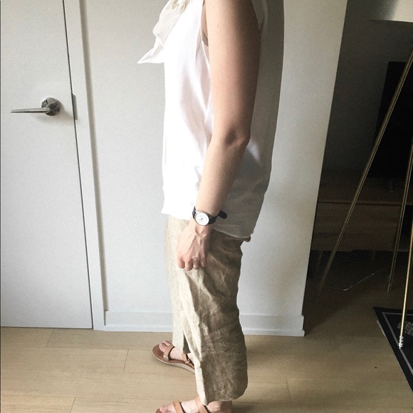 White Silk Sandro Front Tie Shirt - Picture 3 of 6